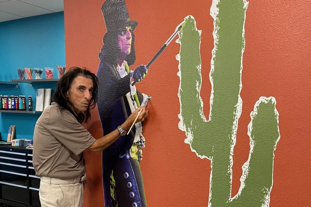 Good Tidings Foundation Arts Alice Cooper Solid Rock Painting A Cactus